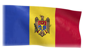 Die Flagge Moldawiens basiert auf der Rumänischen und zeigt einen Adler mitsamt eines Schildes. Die Flagge Moldawiens in den Farben Blau, Gelb und Rot.