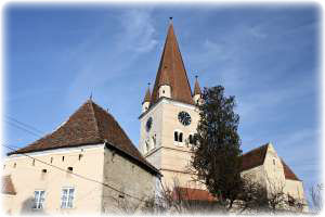 Cisnadie ist eine Stadt in Siebenbürgen, Rumänien. Eine Kirche in Cisnadie.